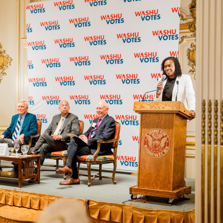 Lauren Cherry, DANS Co-Chair, speaking at event in D.C.