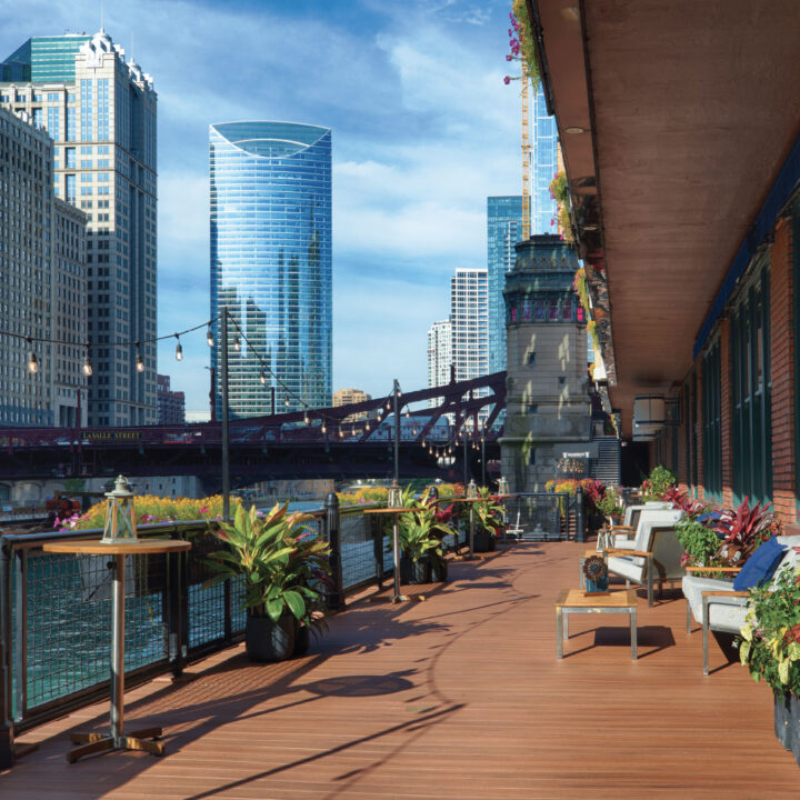 River front view in Chicago