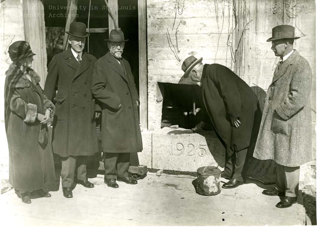 Cornerstone laying of Bixby Hall in 1925