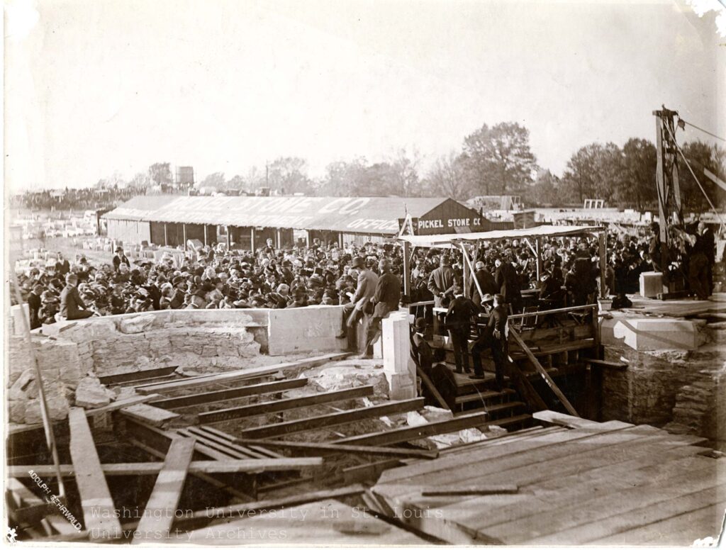 Cornerstone laying of University Hall (now Brookings Hall)