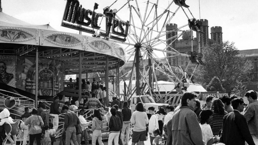 black and white pic of historic Thurtene Carnival