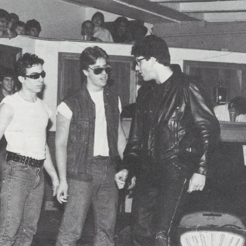 At the inaugural 1984 Airband, AEPi performs Grease. (Photo: University Archives)