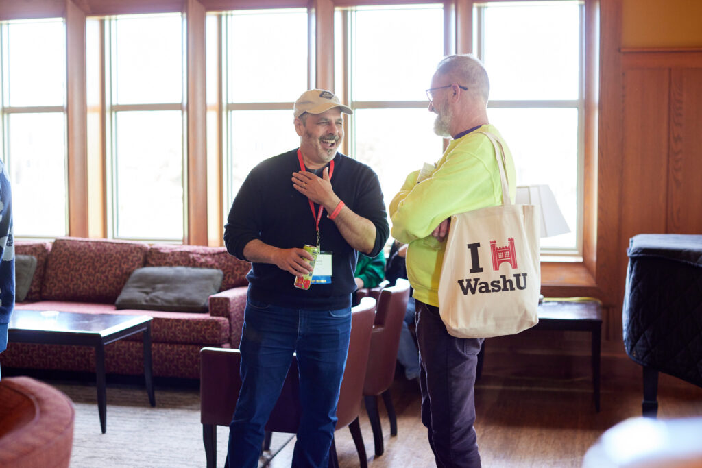 Two alums have a conversation during the 2024 WashU Pride alumni network reception