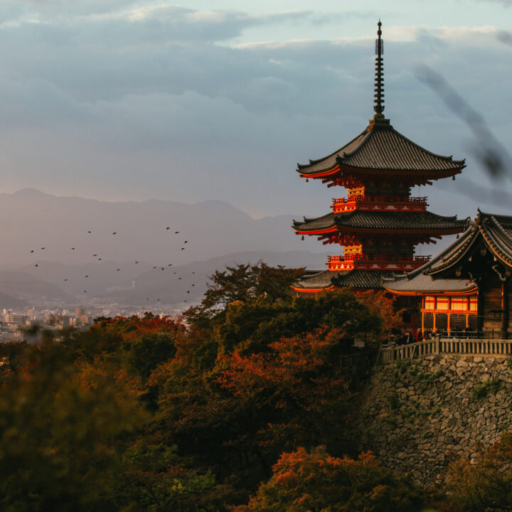 Historic temple on the hills in Kyoto