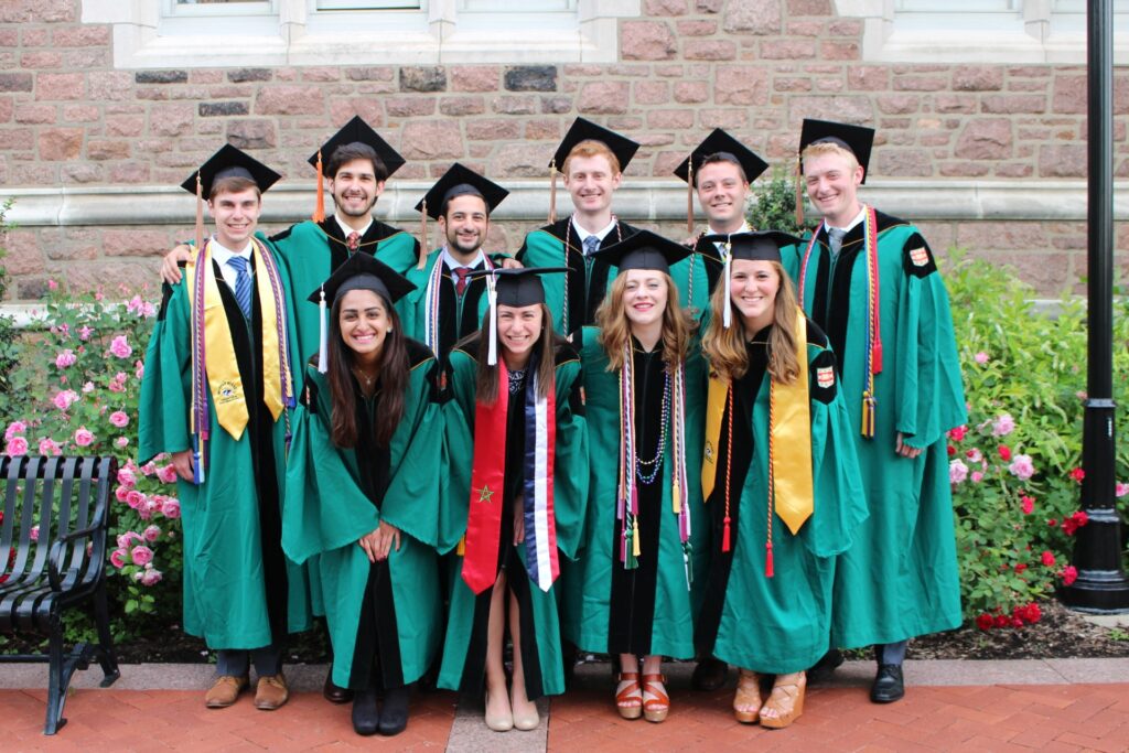 Emma Tyler and her friends at WashU Commencement in 2015