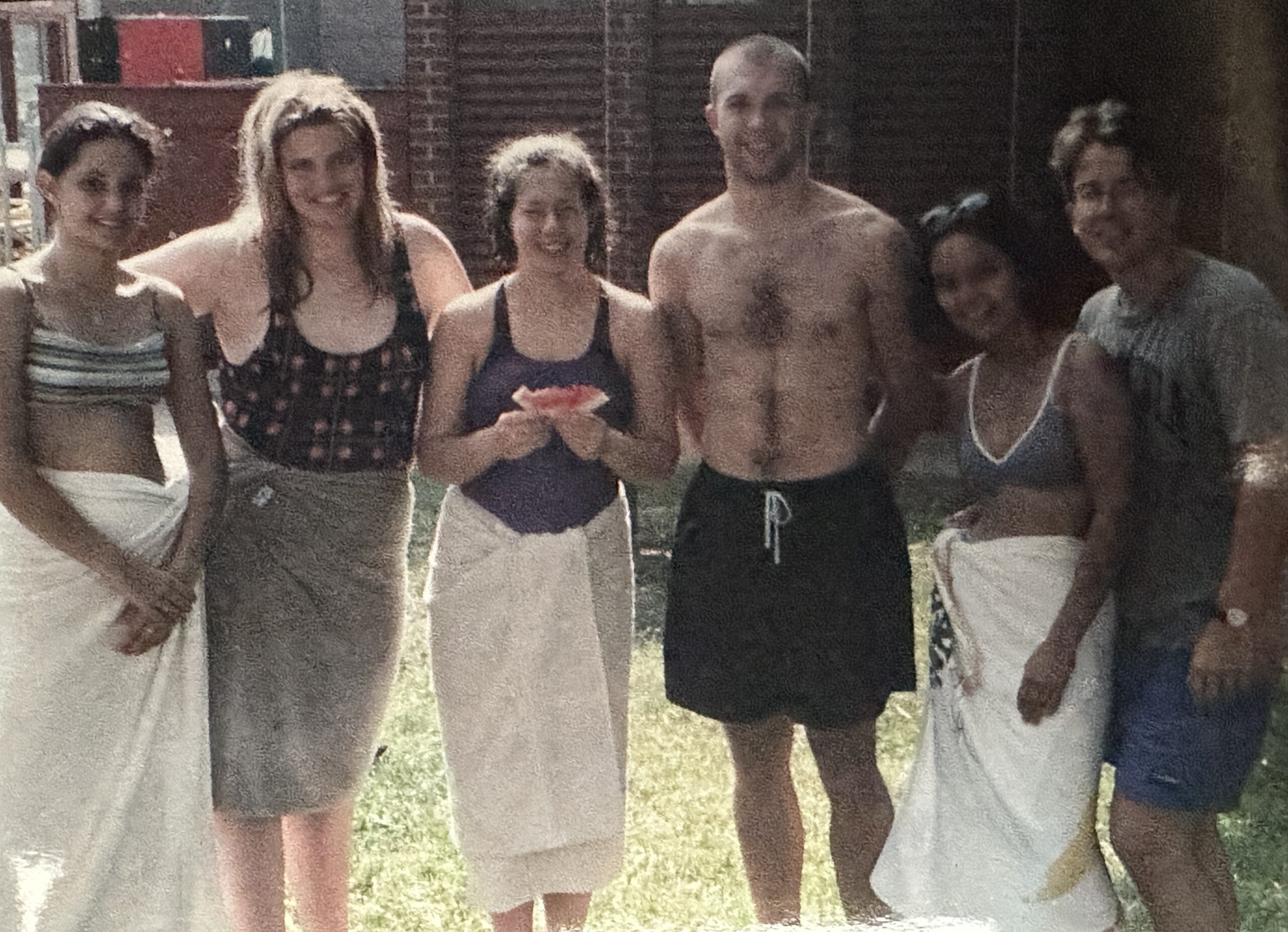 Group of WashU students at an outdoor swim party