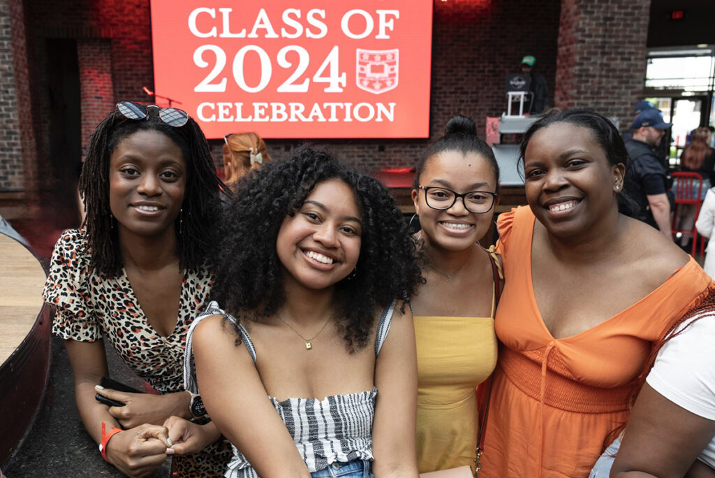 Seniors smile during the Class of 2024 celebration party