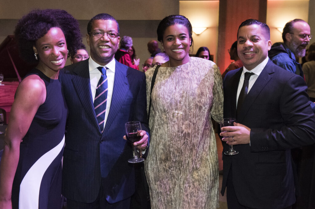 art patrosn attend a reception hosted by WashU's Black Alumni Council