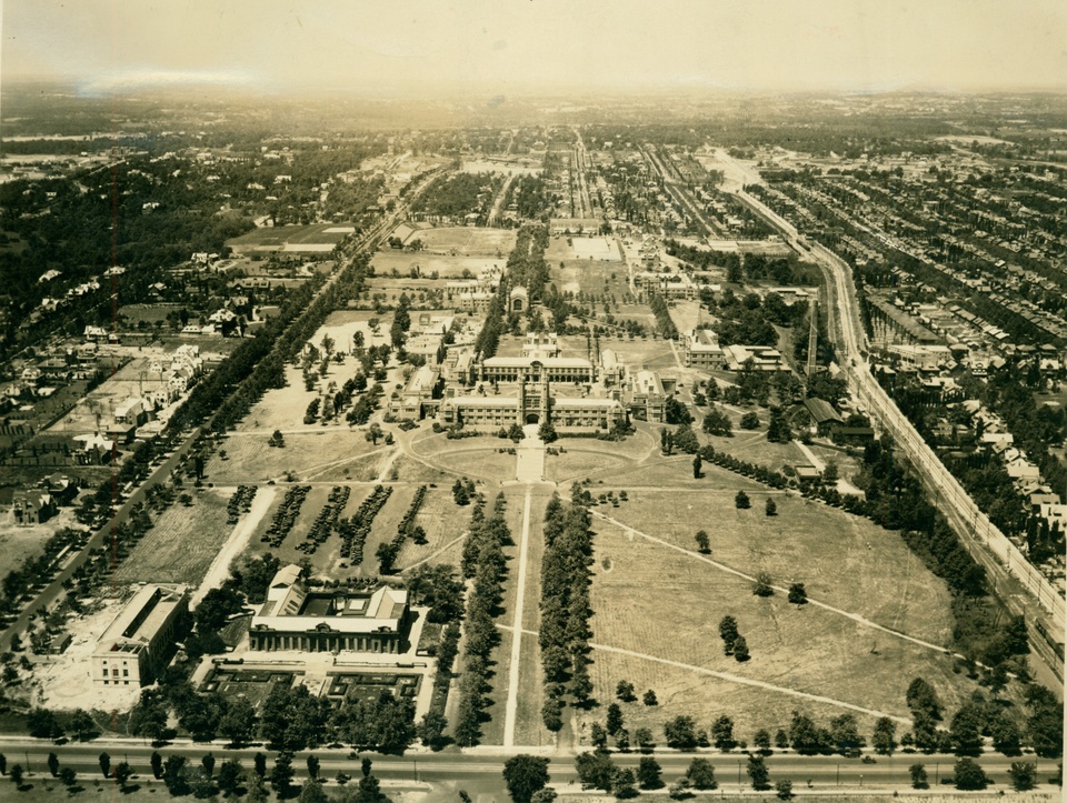 Aerial view of the Hilltop Campus in 1927