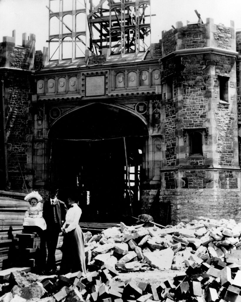 Construction of University Hall (now Brookings Hall)
