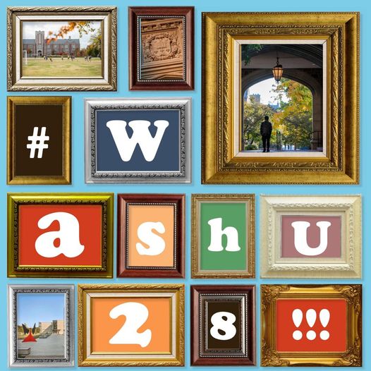 mix of photo frames with #washu28!!! in the frames